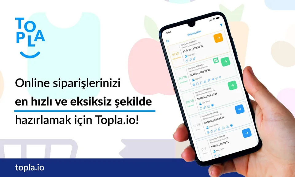 Market içi toplama uygulamamız topla.io hazır